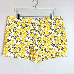Loft Lemon Print Chino Shorts Size 16
